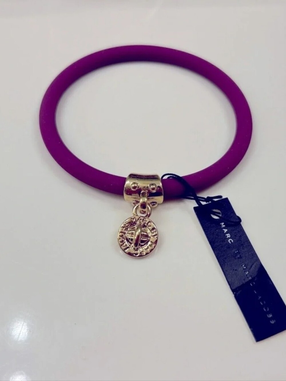Marc By Marc Jacobs Purple Rubber Cgarm Braclet